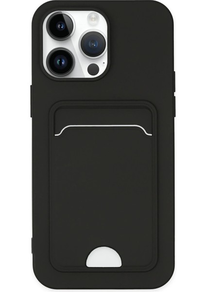 Apple iPhone 14 Pro Uyumlu Kartlıklı Kelvin Kapak Siyah