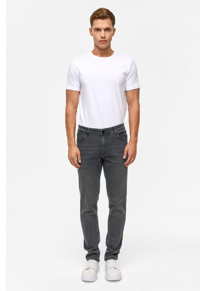 Gri Slim Denim Pantolon