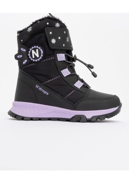 Çocuk Bağcıklı Kar Botu Siyah Lila fiyatları