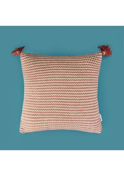 Soft Shiny Kırlent - Bej / Kiremit - 45X45 cm