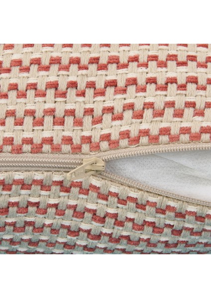 Soft Shiny Kırlent - Bej / Kiremit - 45X45 cm fırsatları