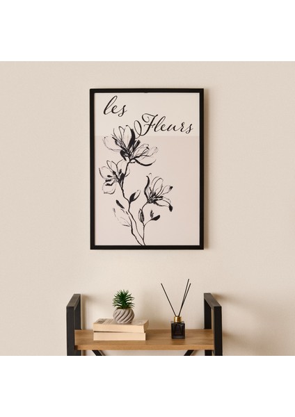 Deco French Cottage Les Fleurs Çerçeveli Tablo - Siyah - 50X70 cm
