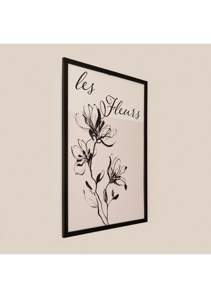 Deco French Cottage Les Fleurs Çerçeveli Tablo - Siyah - 50X70 cm modelleri