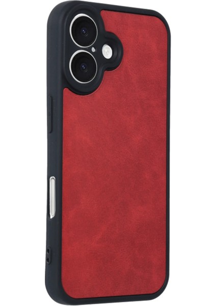 Apple iPhone 16 Uyumlu Premium Suni Deri Aras Kapak Kırmızı fiyatları