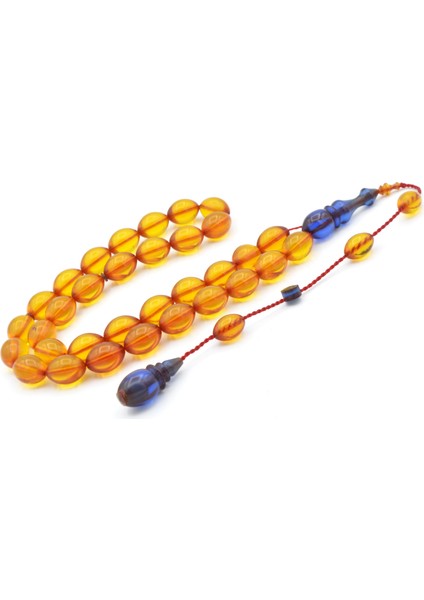 Bünyamin Barlak Imzalı Beyzi Kesim Sarı Lacivert Ateş Kehribar Tesbih fiyatları