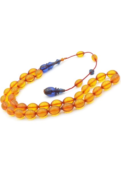 Bünyamin Barlak Imzalı Beyzi Kesim Sarı Lacivert Ateş Kehribar Tesbih modelleri