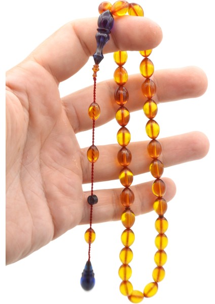 Bünyamin Barlak Imzalı Beyzi Kesim Sarı Lacivert Ateş Kehribar Tesbih fırsatları