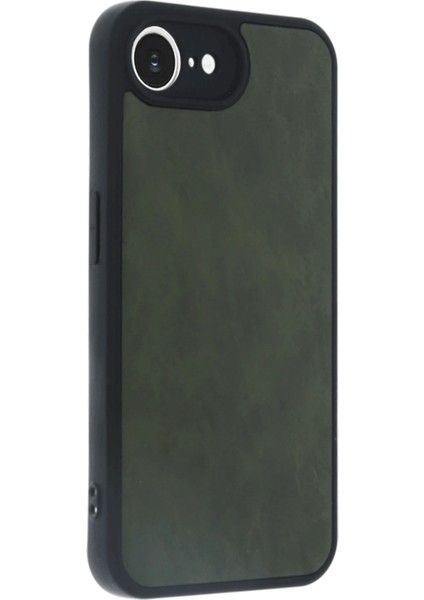 Apple iPhone 16E Uyumlu Premium Suni Deri Aras Kapak Koyu Yeşil modelleri