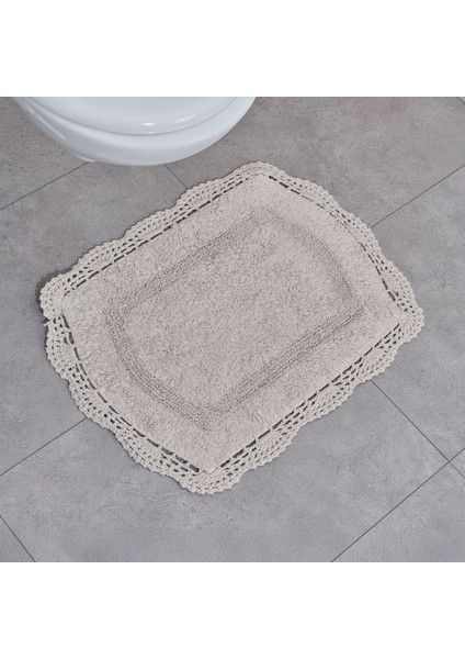Soft Lace 2'li Banyo Paspası - Gri - 40X60 cm + 60X90 cm fırsatları