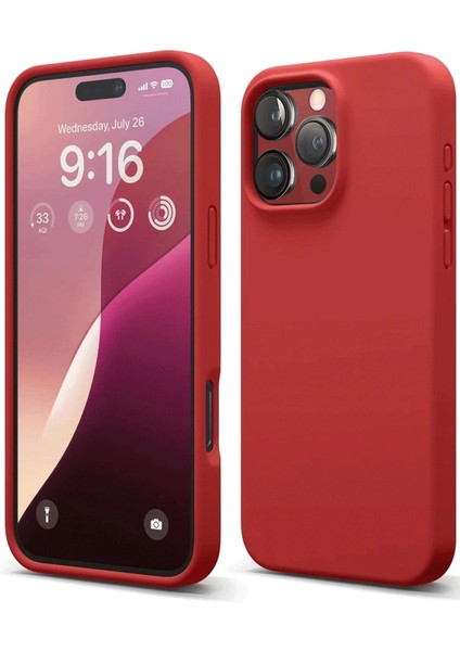 Apple iPhone 16 Pro Max Uyumlu Silikon First Kapak Kırmızı