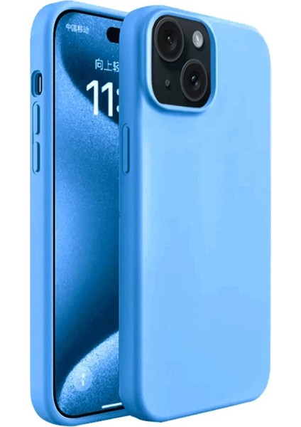 Apple iPhone 15 Uyumlu Silikon First Kapak Mavi