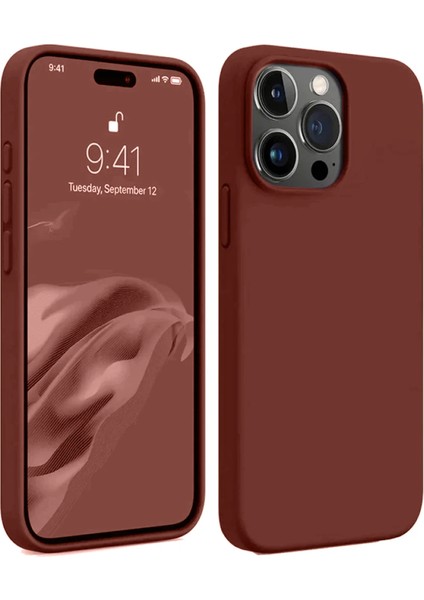 Apple iPhone 15 Pro Max Uyumlu Silikon First Kapak Bordo