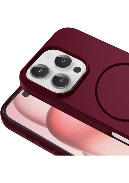 Apple iPhone 14 Pro Max Uyumlu Magsafe Özellikli Içi Kadife Silikon Aqua Kapak Koyu Mor modelleri