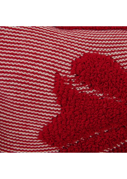 Soft Kurdele Desenli Triko Kırlent Kılıfı - Kırmızı - 35X50 cm fiyatları