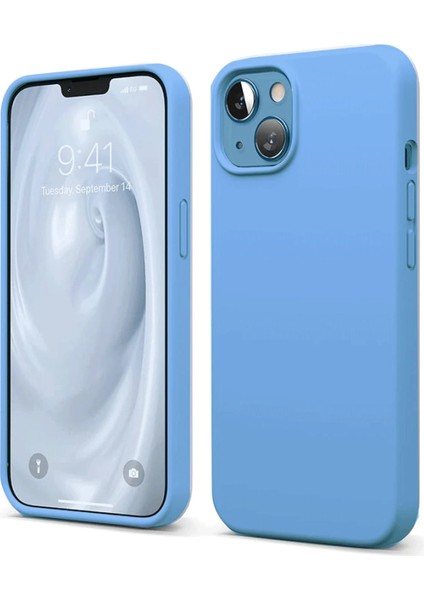 Apple iPhone 14 Uyumlu Silikon First Kapak Mavi