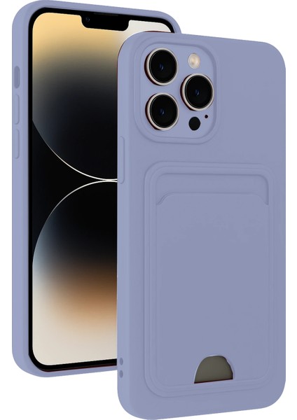 Apple iPhone 13 Pro Uyumlu Kartlıklı Kelvin Kapak Lila