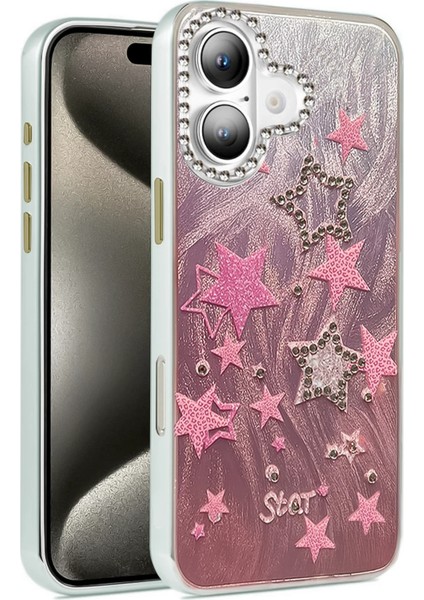 Apple iPhone 16 Plus Uyumlu Aynalı Desenli Blade Kapak No:7