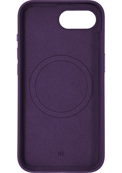 Apple iPhone 16E Uyumlu Magsafe Özellikli Premium Deri Görünümlü Tax Kapak Mor fiyatları