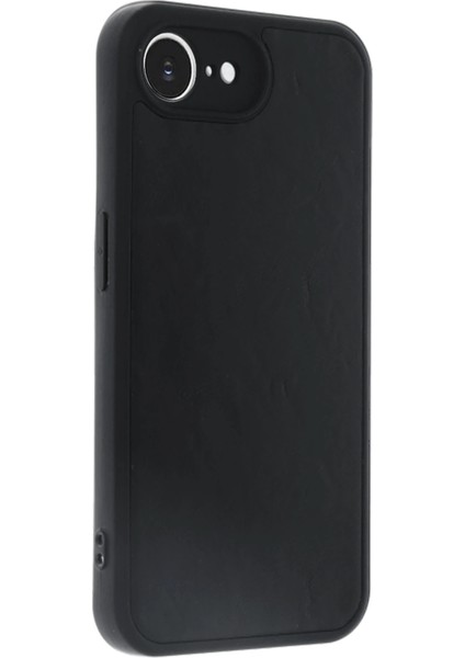 Apple iPhone 16E Uyumlu Premium Suni Deri Aras Kapak Siyah modelleri