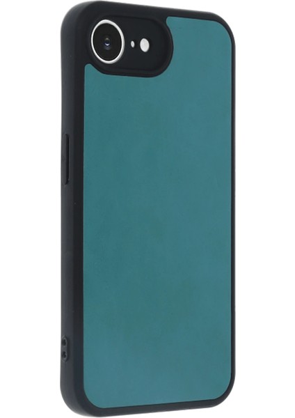 Apple iPhone 16E Uyumlu Premium Suni Deri Aras Kapak Açık Yeşil modelleri