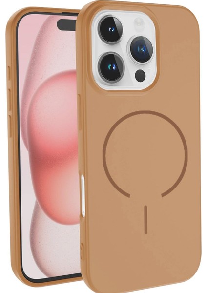 Apple iPhone 16 Plus Uyumlu Magsafe Özellikli Içi Kadife Silikon Aqua Kapak Desert fiyatları