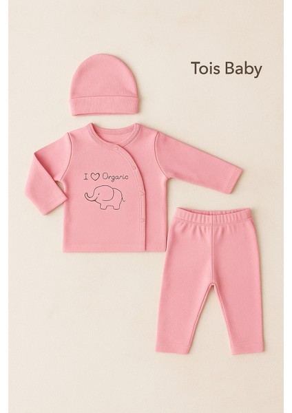 Organik Hastahane Çıkışı Bebek Takımı 0-3 Ay Pembe modelleri