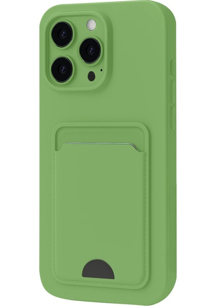Apple iPhone 16 Pro Uyumlu Kartlıklı Kelvin Kapak Açık Yeşil