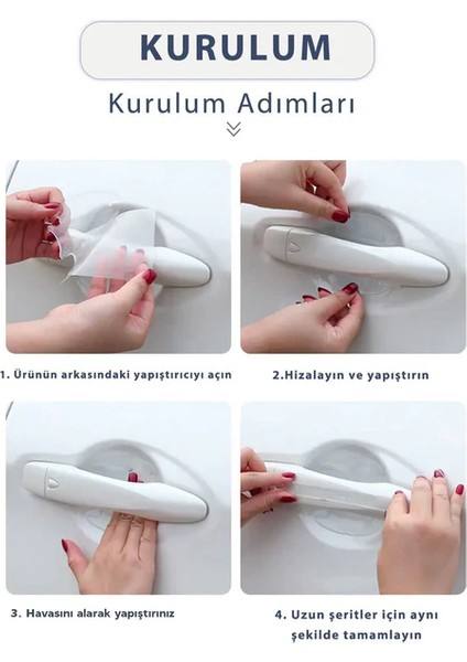 Volswagen Kapı Kolu Çizik Önleyici 8'li Set