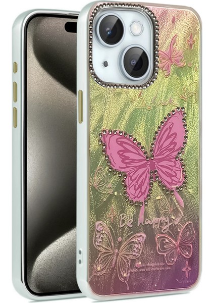 Apple iPhone 14 Uyumlu Aynalı Desenli Blade Kapak No:5