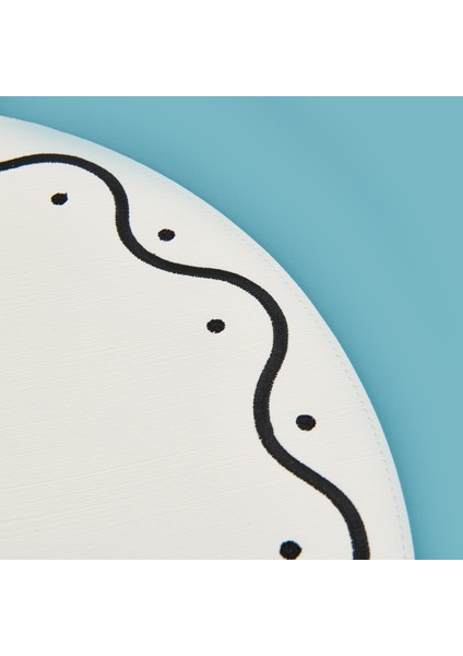 Kitchen Yuvarlak Deri Supla - Beyaz / Siyah - 38 cm modelleri