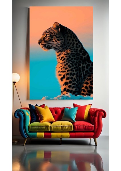 Uzaklara Bakan Kaplan V1 Ev Duvar Salon Güzellik Salonu Ofis Dükkan Dekarasyon Kanvas Tablo