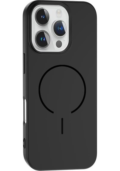 Apple iPhone 14 Pro Max Uyumlu Magsafe Özellikli Içi Kadife Silikon Aqua Kapak Siyah modelleri