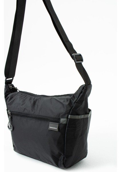 Kadın Suya Dayanıklı Paraşüt Kumaş 3 Gözlü Çapraz Askılı Seyahat ve Omuz Çantası Siyah fiyatları