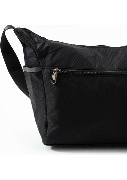 Kadın Suya Dayanıklı Paraşüt Kumaş 3 Gözlü Çapraz Askılı Seyahat ve Omuz Çantası Siyah modelleri
