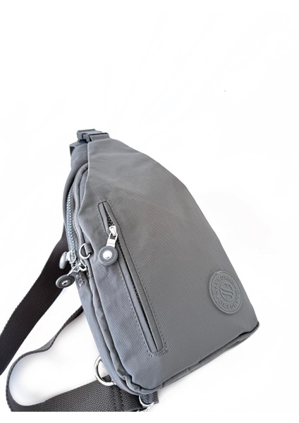 Kadın Suya Dayanıklı Krinkıl Kumaş Çapraz Askılı Günlük Çanta Füme modelleri