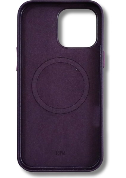 Apple iPhone 16 Pro Max Uyumlu Magsafe Özellikli Premium Deri Görünümlü Tax Kapak Mor fiyatları