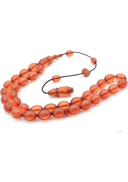 Sarı Ahmet Imzalı Beyzi Kesim Turuncu Sıkma Kehribar Tesbih modelleri