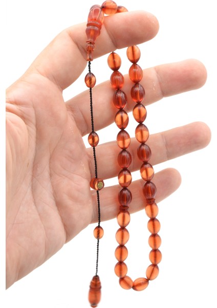 Sarı Ahmet Imzalı Beyzi Kesim Turuncu Sıkma Kehribar Tesbih fırsatları