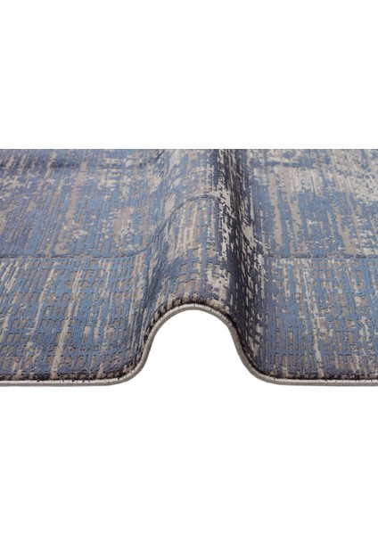 Fresco Dyed Fsd 02 Lacivert - Eskitme Dokulu Işıltılı Salon Halısı