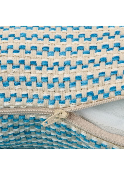 Soft Shiny Kırlent - Bej / Mavi - 45X45 cm modelleri