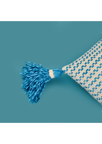 Soft Shiny Kırlent - Bej / Mavi - 45X45 cm fırsatları