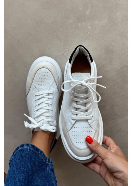 Vegas Beyaz Deri Sneaker