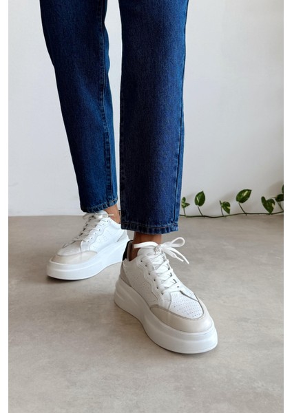 Vegas Beyaz Deri Sneaker