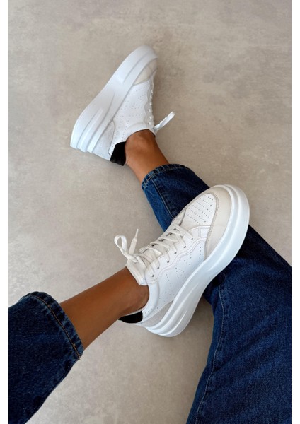 Vegas Beyaz Deri Sneaker