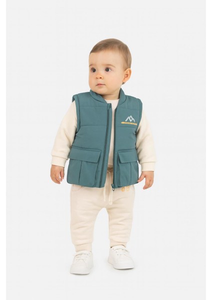 Erkek Çocuk Şişme Yelekli 3'lü Takım – Sweatshirt -Yelek ve Eşofman Altı 251037Y fırsatları