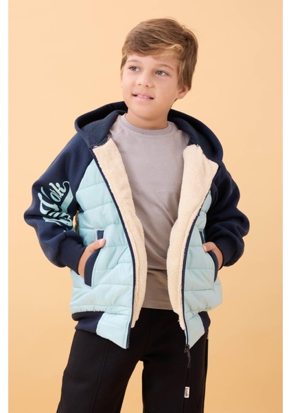 Erkek Çocuk Içi Peluşlu Kapitone Kapüşonlu Kolej Ceket – Çağla fiyatları