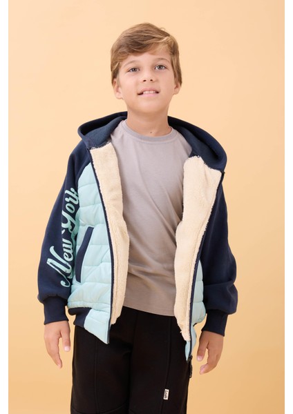 Erkek Çocuk Içi Peluşlu Kapitone Kapüşonlu Kolej Ceket – Çağla modelleri