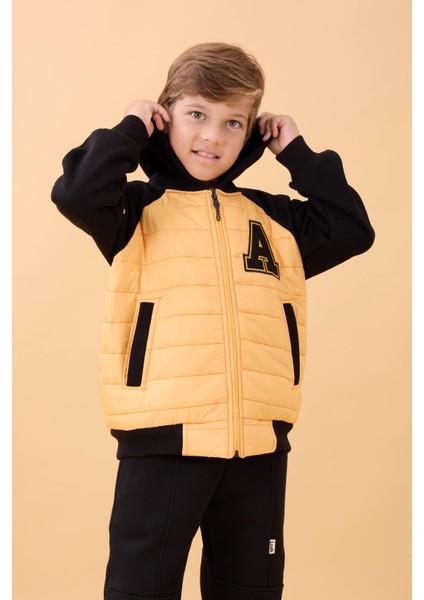 Erkek Çocuk Içi Peluşlu Kapitone Kapüşonlu Kolej Ceket – Hardal modelleri