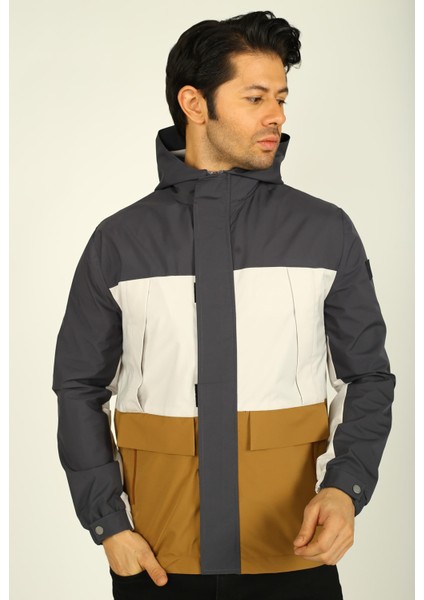 Antrasit Kapüşonlu Erkek Mevsimlik Mont / Ceket (Ince Kumaş) modelleri