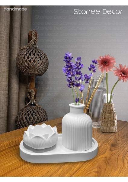 Dekoratif Vazo Mumluk 3'lü Set Ev Dekorasyon